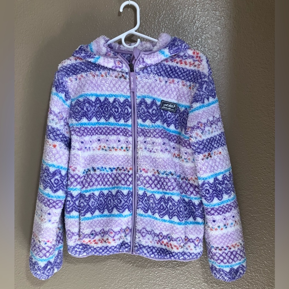 Eddie Bauer Kids Purple and White Fleece Jacket